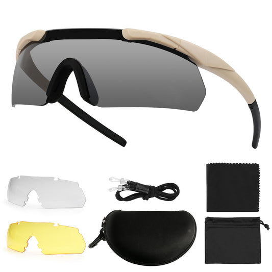 Tactical Shooting Glasses with 3 Interchangeable Lens High Impact Eye Protection