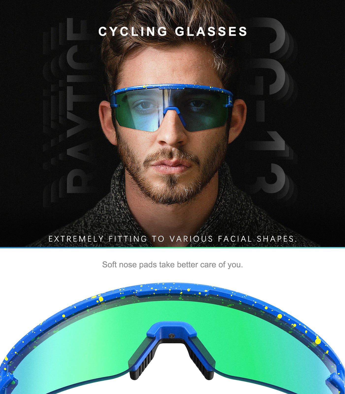 Raytice Cycling Glasses Polarized Sports Sunglasses for Men and Women,Ideal for Driving Fishing Cycling and Running,UV Protection