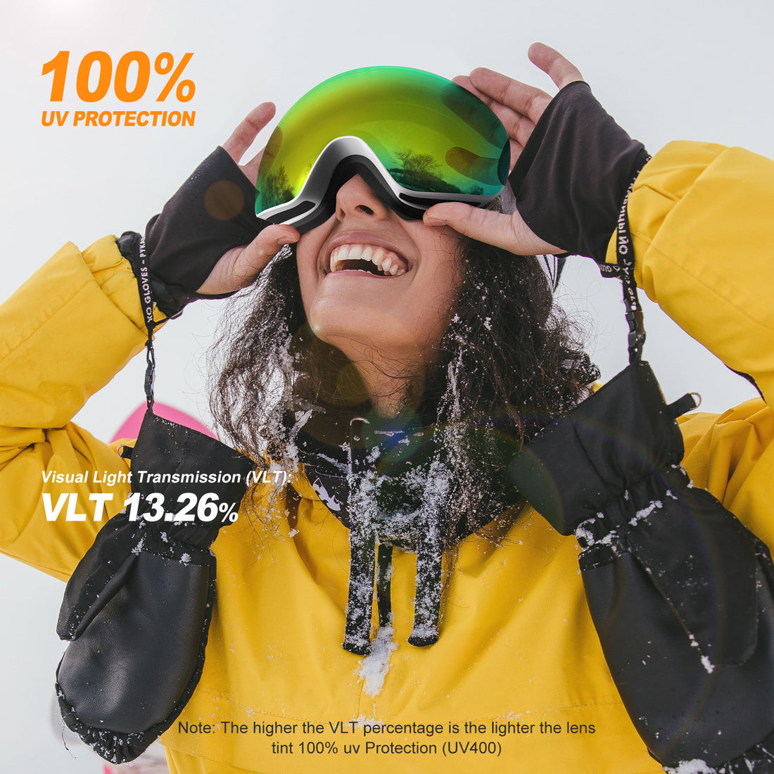 Raytice Ski Goggles, Snowboard Goggles,Spherical OTG Ski Glasses with UV400 protection, Anti Fog, Anti glare, REVO coated Ski Glasses Suitable for Snowboarding, Snowmobiles Sking Goggles for Men Women