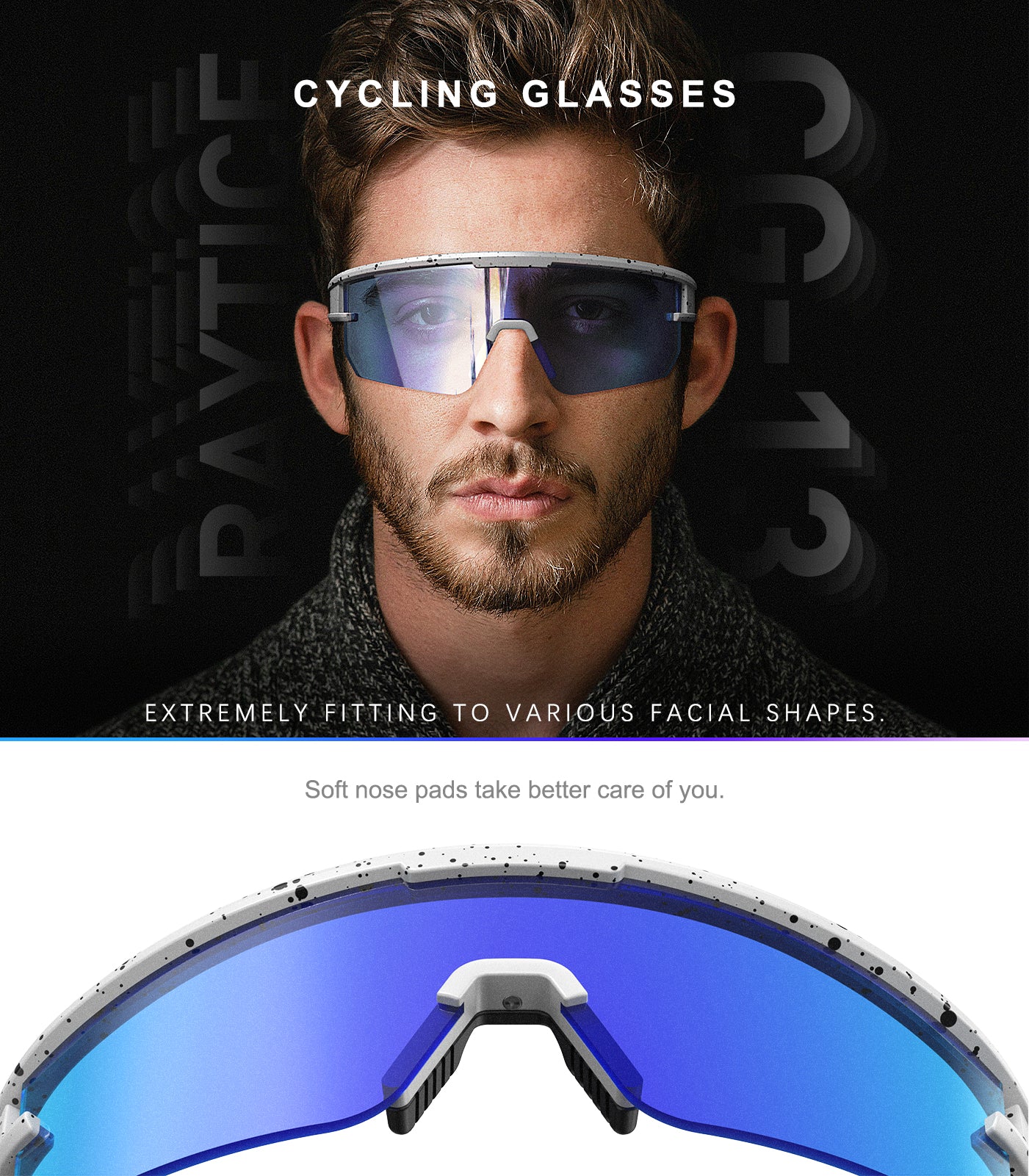 Raytice Cycling Glasses Polarized Sports Sunglasses for Men and Women,Ideal for Driving Fishing Cycling and Running,UV Protection