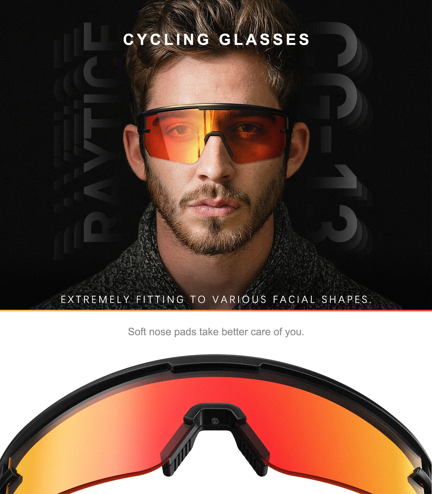 Raytice Cycling Glasses Polarized Sports Sunglasses for Men and Women,Ideal for Driving Fishing Cycling and Running,UV Protection