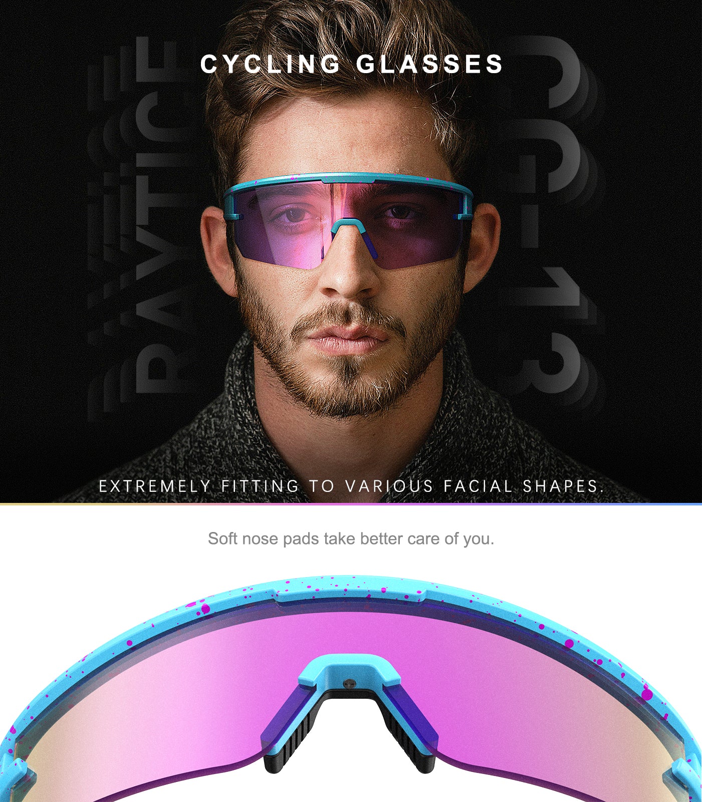 Raytice Cycling Glasses Polarized Sports Sunglasses for Men and Women,Ideal for Driving Fishing Cycling and Running,UV Protection