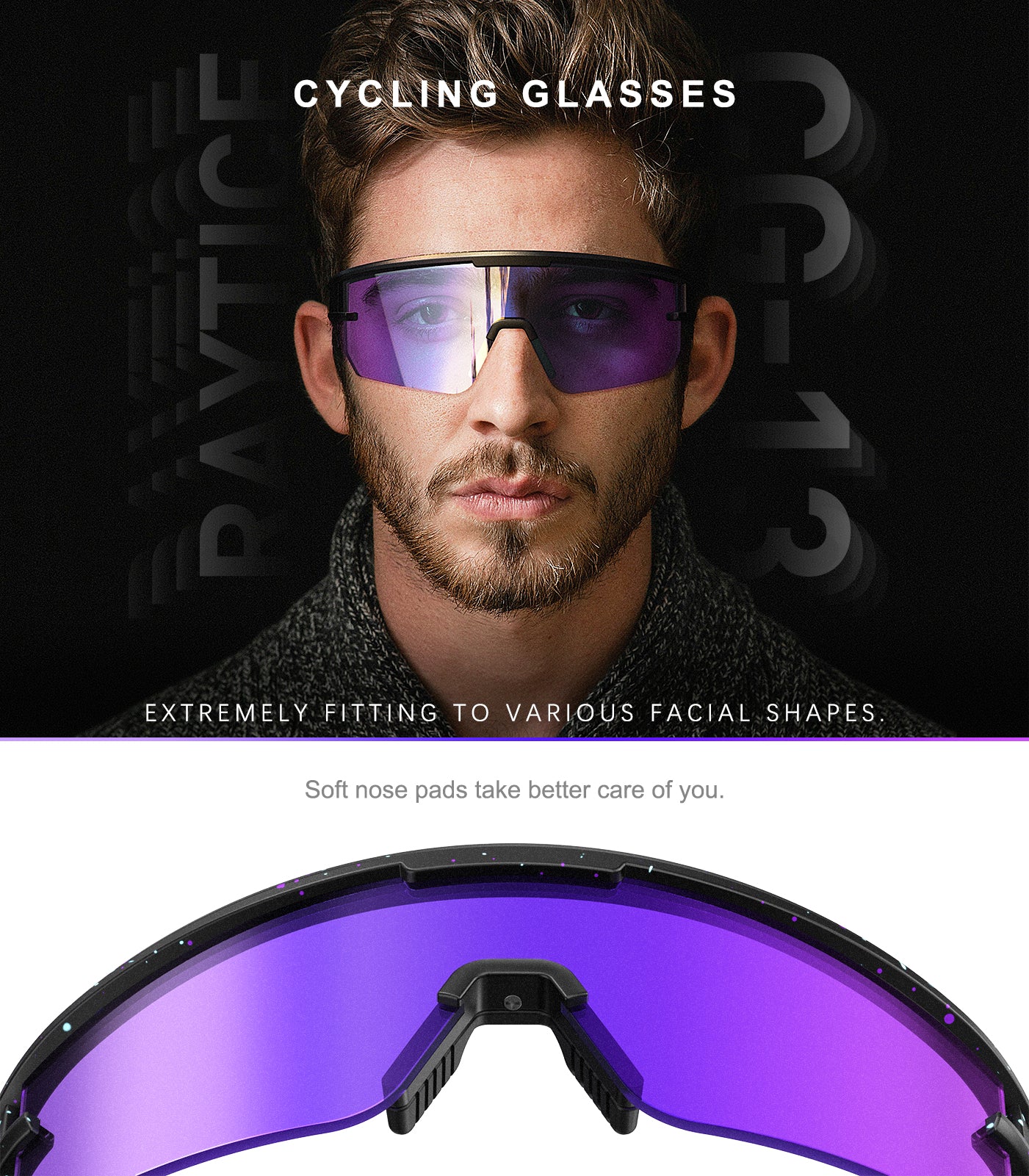 Raytice Cycling Glasses Polarized Sports Sunglasses for Men and Women,Ideal for Driving Fishing Cycling and Running,UV Protection