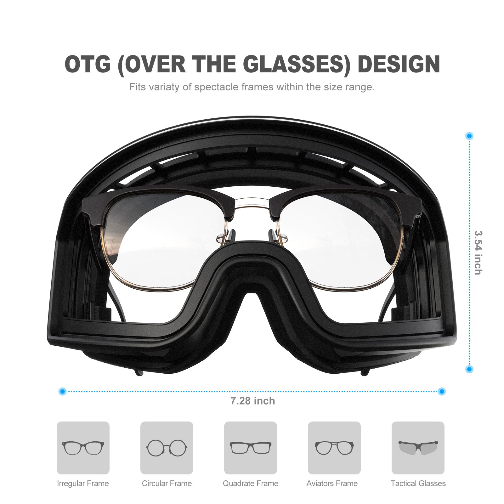 over glasses goggles Raytice Ski Goggles, Snowboard Goggles, OTG Ski Glasses with UV400 pro