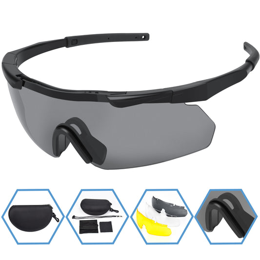 Tactical Eyewear 3 Interchangeable Lenses Outdoor Unisex Shooting Glasses