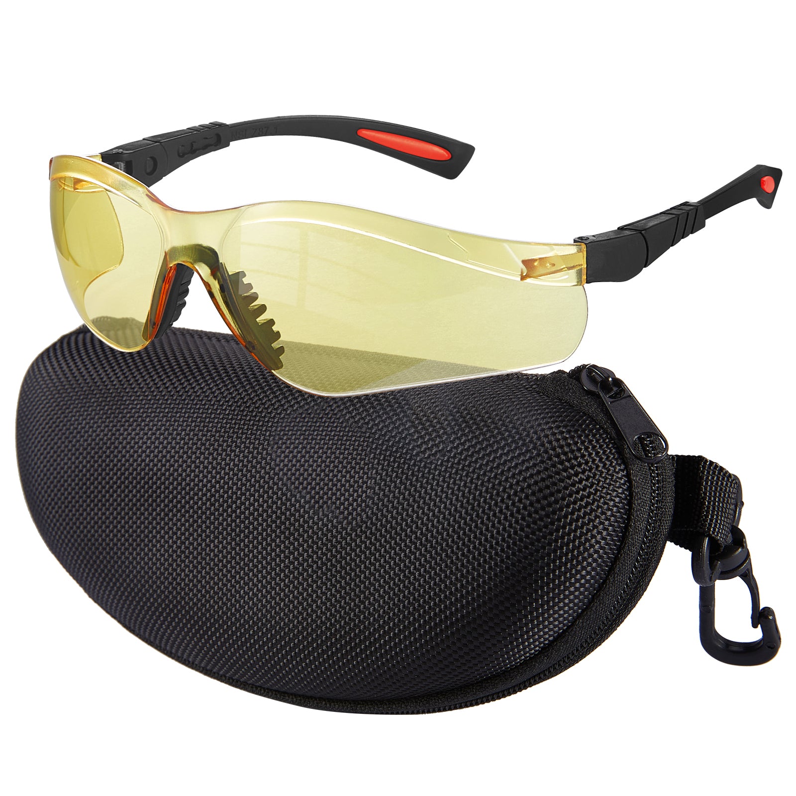 Shooting Glasses Anti-fog Shooting Range Eye Protection for Men Women, Adjustable Angle and Length Safety Glasses with Zipper Hard Case