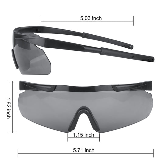 Tactical Eyewear 3 Interchangeable Lenses Outdoor Unisex Shooting Glasses