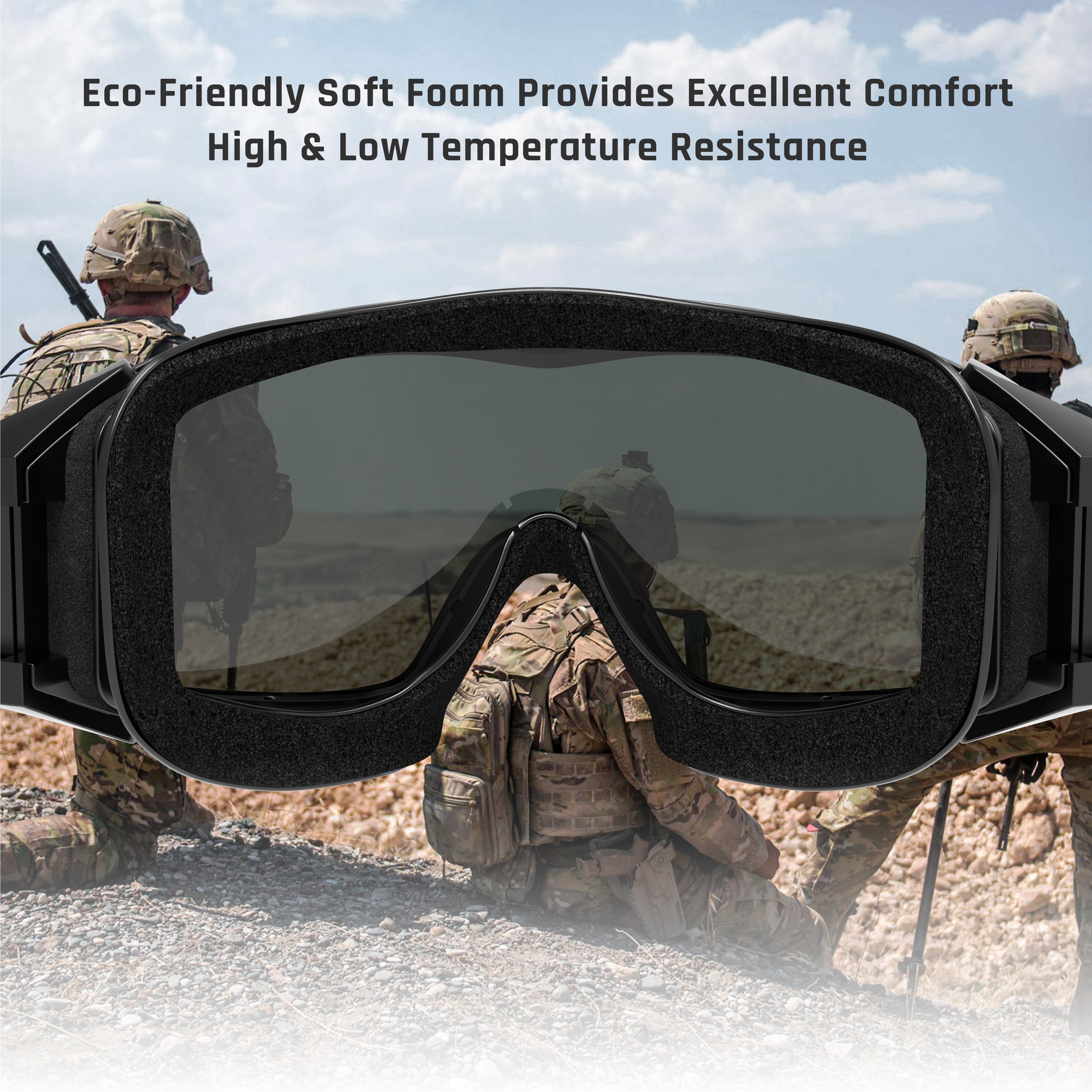 Airsoft Anti fog Goggles Adjustable Military Tactical Glasses with Interchangeable Lenses,Ballistic Goggles for Shooting Hunting